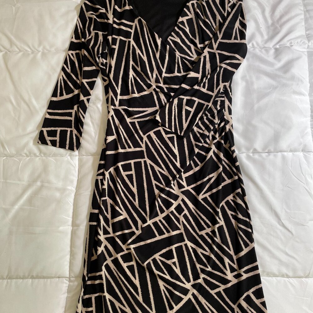 Patterned Wrap Style Dress